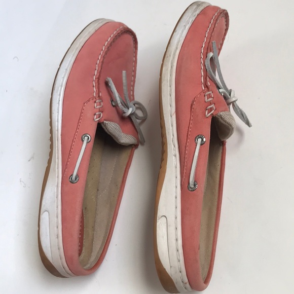 Sperry women’s pink leather top slider on boat shoes size 9 mules - Picture 7 of 11